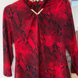 Size:M Calvin Klein Red and Black blouse
